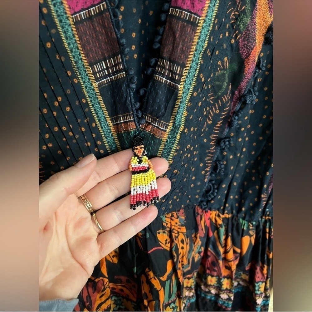 Farm Rio Mix Patchwork Long-sleeve Minidress - Picture 10 of 11